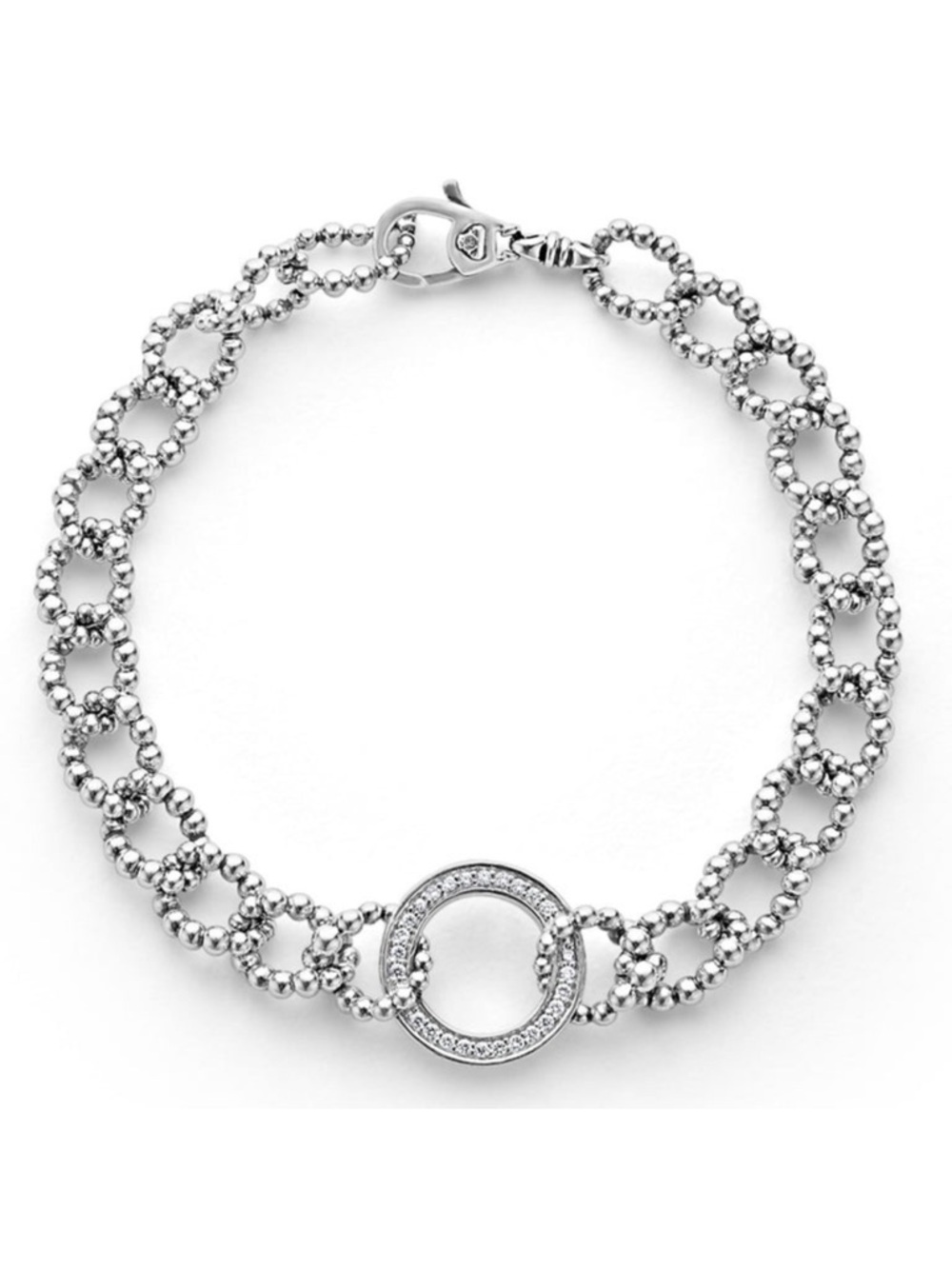 LAGOS CAVIAR SPARK Circle Diamond Link Bracelet